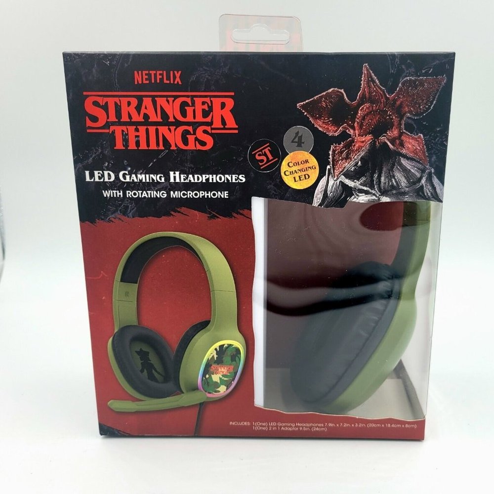 Stranger Things LED Gaming headphones with rotating microphone new